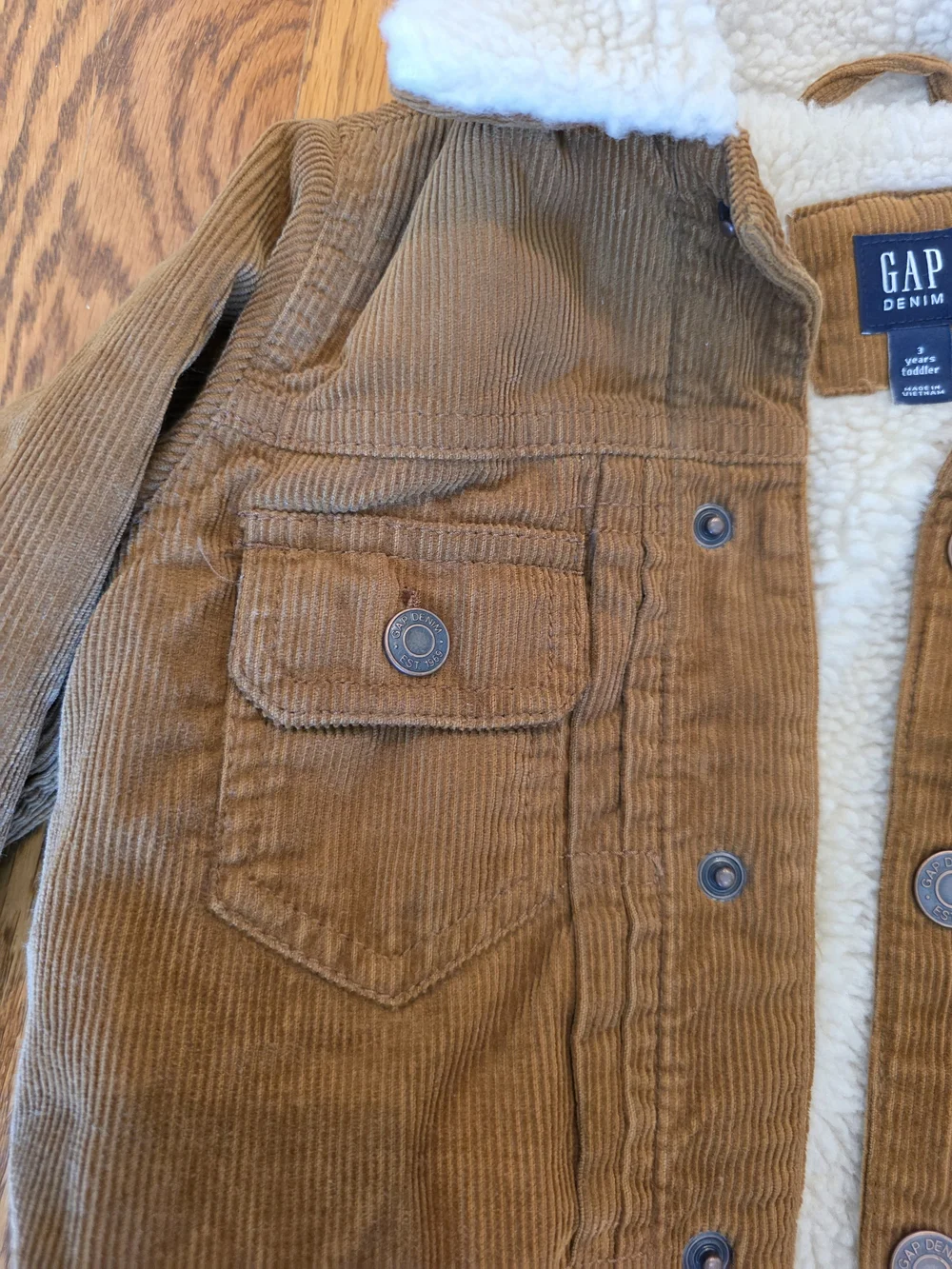 GAP Kids Brown Corduroy Sherpa-Lined Jacket